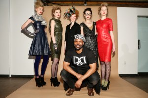Fashion designer Byron Lars and models at the fall 2013 presentation at Stollway in New York.