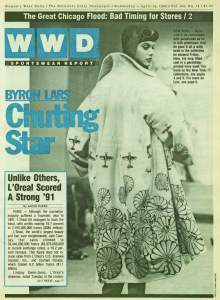 Byron Lars’ “Chutting Star” April 15, 1992, WWD page one.