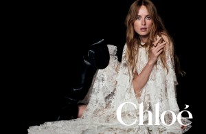 Rianne Van Rompaey in Chloé's winter campaign.