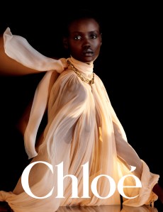 Yay Aguer in Chloé's winter campaign.
