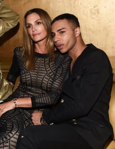 Cindy Crawford and Olivier Rousteing at Balmain and Olivier Rousteing post Costume Institute Benefit Gala in 2016.