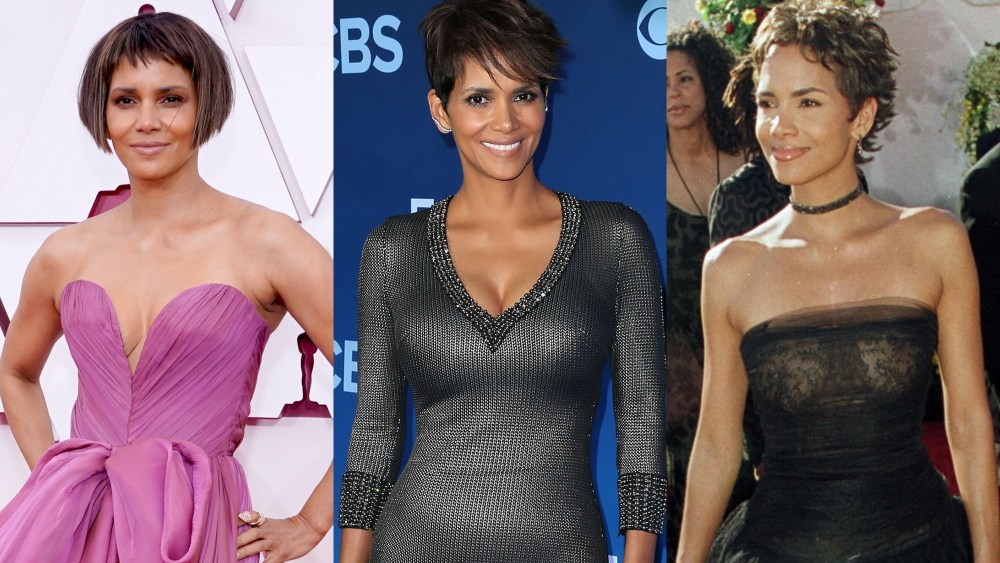 (L-R) Halle Berry in 2021, 2014 and 2000.