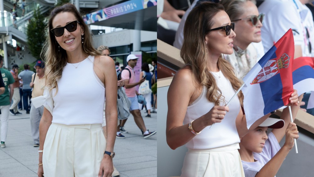 PARIS, FRANCE - AUGUST 4: novak Djokovic's wife Jelena attends the men's tennis final between Novak Djokovic of Serbia and Carlos Alcaraz of Spain on day nine of the Olympic Games Paris 2024 at Roland-Garros Stadium on August 4, 2024 in Paris, France. (Photo by Jean Catuffe/Getty Images), quiet luxury fashion trends