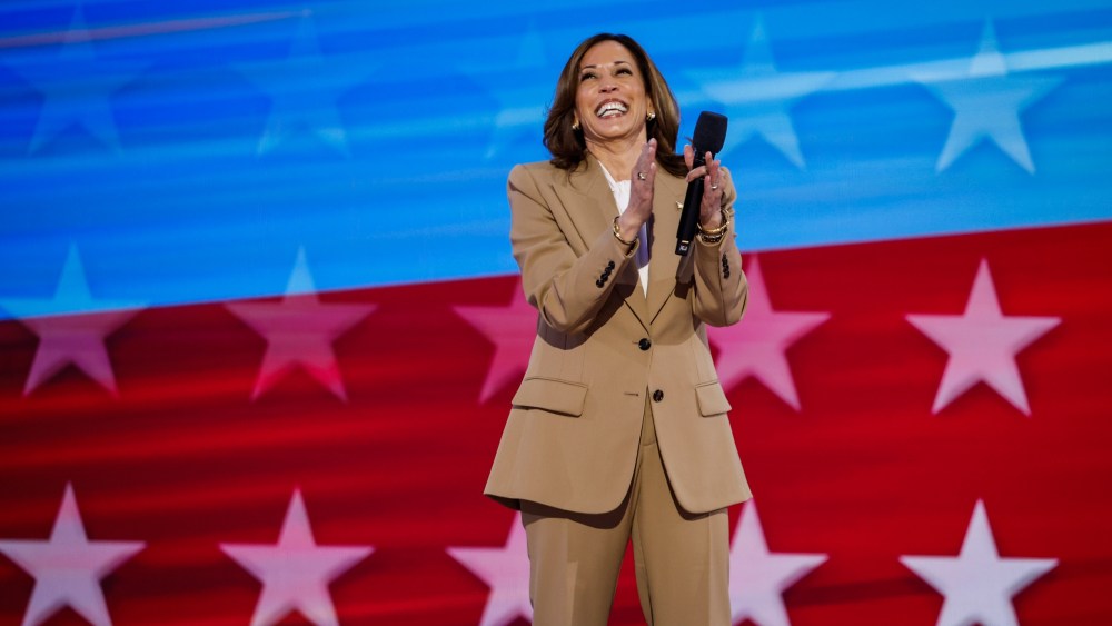 Kamala Harris, dnc, democratic national convention 2024, tan chloe suit
