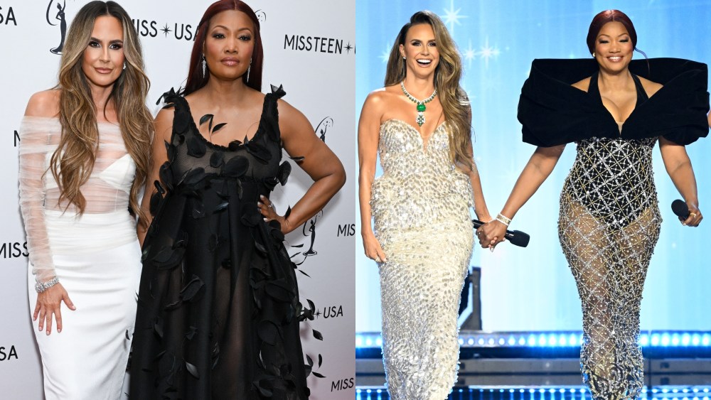 Keltie Knight and Garcelle Beauvais at the 73rd annual Miss USA Pageant at Peacock Theater on Aug. 4 in Los Angeles.
