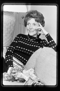 Nancy Reagan poses for photographs in February 1976.