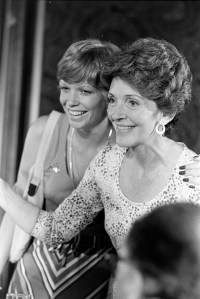Maureen Reagan and Nancy Reagan attend a brunch during the Republican National Convention in Kansas City, Missouri, on August 17, 1976.