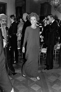 Sultan Qaboos bin Said al-Said of Oman and Nancy Reagan attend an event at the White House in Washington, D.C., on April 12, 1983.