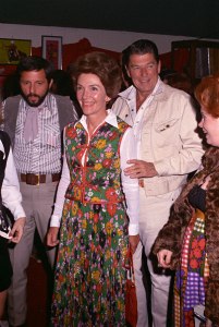 Nancy and Ronald Reagan at the SHARE party in Santa Monica, California