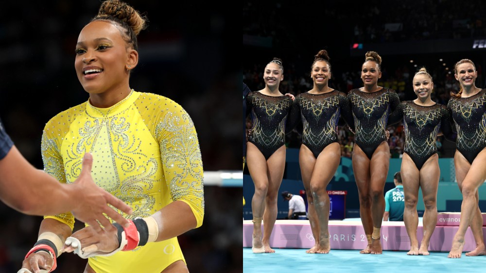 Rebeca Andrade and Team Brazil at the Paris Olympics.