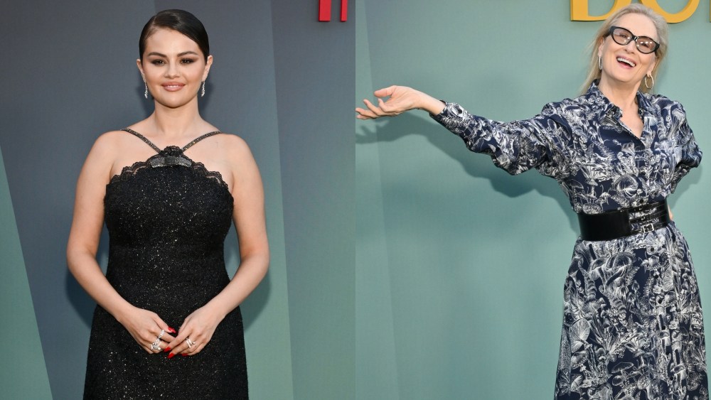 selena gomez in self-portrait, meryl streep in stella mccartney, only murders in the building season four red carpet