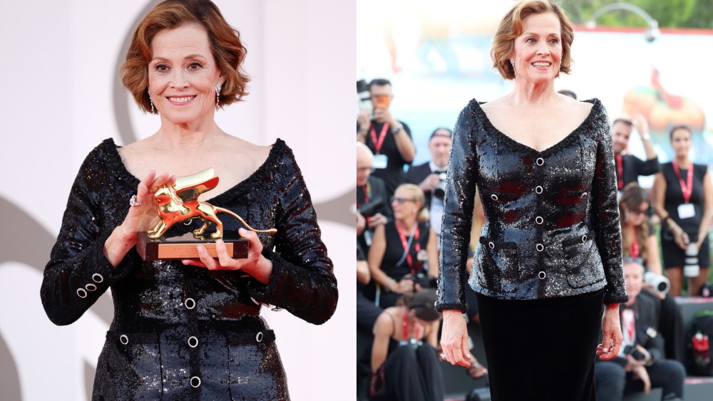Sigourney Weaver, Venice Film Festival 2024 red carpet, Chanel, golden lion lifetime achivement award