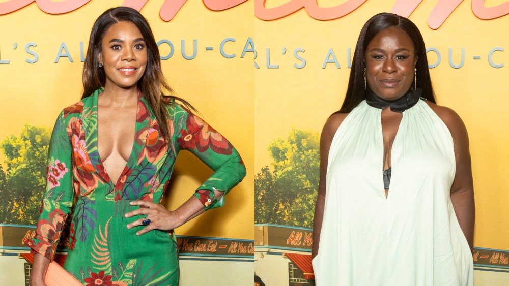 Regina Hall, left, Uzo Aduba, right, at the Los Angeles premiere of The Supremes at Earl's All-You-Can-Eat' on Aug. 23.
