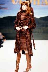Model Meghan Douglas during Todd Oldham’s fall 1995 show.