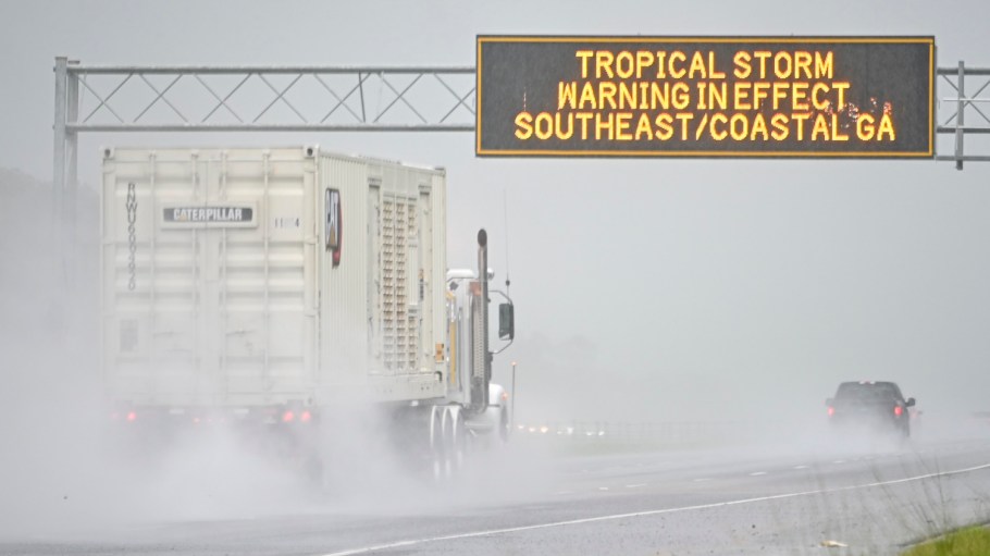 Georgia's Ports of Savannah and Brunswick were closed Tuesday, while South Carolina's Port of Charleston remains open.