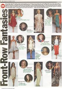 "Front-Row Fantasties" appeared in WWD on September 20, 2004.