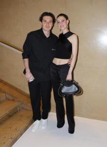 Brooklyn Beckham and Nicola Peltz at Balmain RTW Spring 2025 as part of Paris Ready to Wear Fashion Week held at Palais de Chaillot on September 25, 2024 in Paris, France.