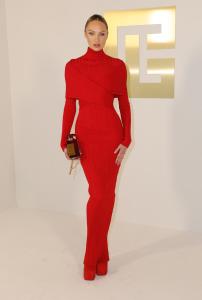 Candice Swanepoel at Balmain RTW Spring 2025 as part of Paris Ready to Wear Fashion Week held at Palais de Chaillot on September 25, 2024 in Paris, France.