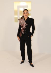 Lena Mahfouf at Balmain RTW Spring 2025 as part of Paris Ready to Wear Fashion Week held at Palais de Chaillot on September 25, 2024 in Paris, France.