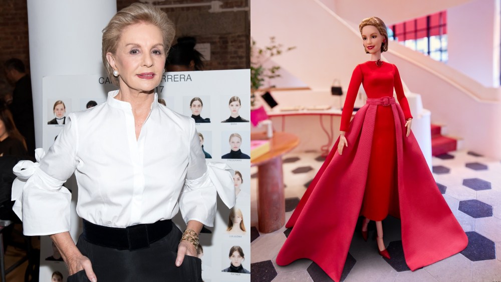 Carolina Herrera in 2017; Barbie's Carolina Herrera doll, hispanic heritage month, mattel
