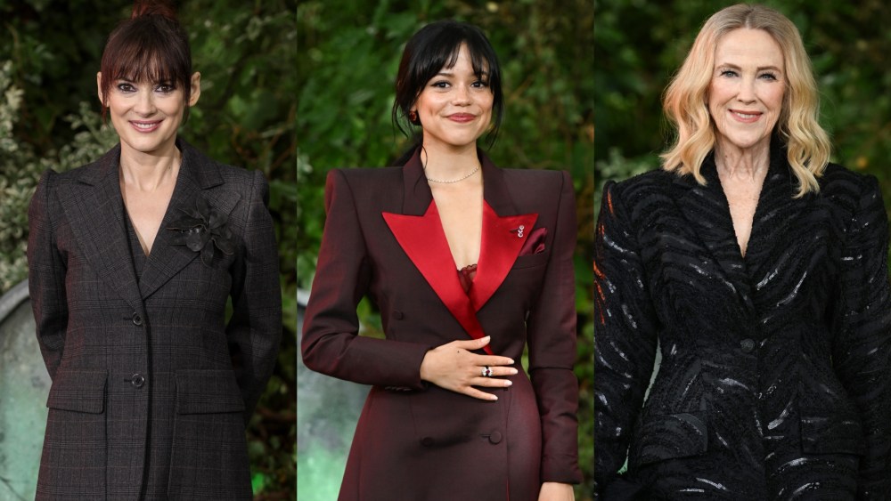 Winona Ryder, Jenna Ortega and Catherine O'Hara attend a photo call for "Beetlejuice Beetlejuice" on Aug. 30 in London.