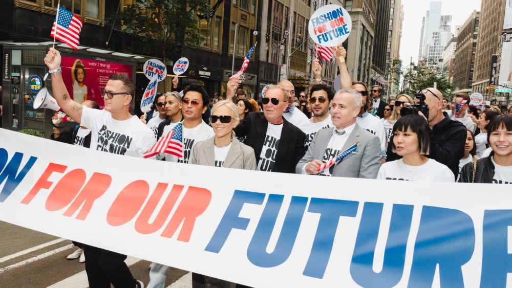 The scene at the CFDA Fashion For Our Future march.