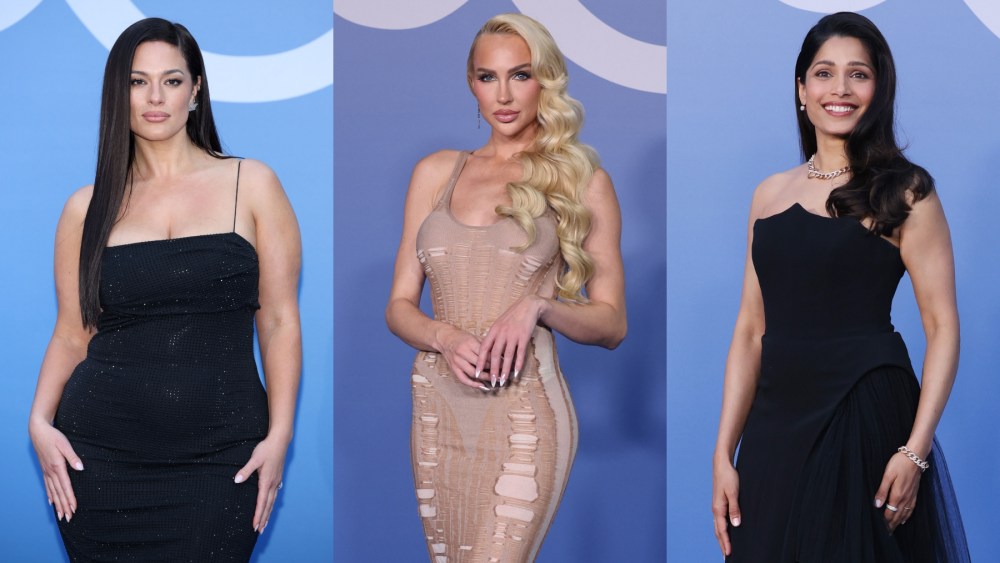 Ashley Graham, Christine Quinn and Freida Pinto attend the 2024 CNMI Sustainable Fashion Awards on Sept. 22 in Milan, red carpet, Alberta Ferretti, Diesel, Philosophy di Lorenzo Serafini