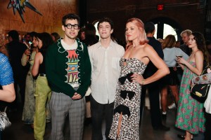 Jack Antonoff and Busy Philipps at Susan Alexandra X Rachel Antonoff Dog Show RTW Spring 2025 as part of New York Ready to Wear Fashion Week held at the Starrett-Lehigh Building on September 6, 2024 in New York, New York.