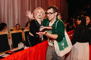 Hayley Williams and Jack Antonoff at Susan Alexandra X Rachel Antonoff Dog Show RTW Spring 2025 as part of New York Ready to Wear Fashion Week held at the Starrett-Lehigh Building on September 6, 2024 in New York, New York.