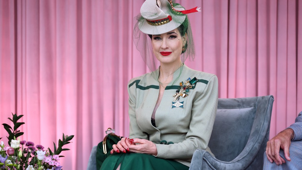 Dita Von Teese judged the best dressed competition at the Goodwood Revival.