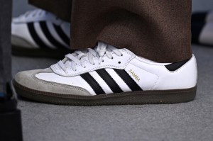 Jesse Plemons wearing Adidas Sambas as he attends the "Kinds Of Kindness" Photocall at the 77th annual Cannes Film Festival at Palais des Festivals on May 18, 2024 in Cannes, France.
