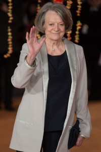 Maggie Smith attends The Royal Film Performance and World Premiere of "The Second Best Exotic Marigold Hotel" at Odeon Leicester Square on February 17, 2015 in London, England.