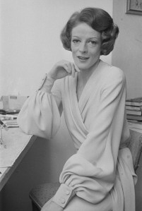 Maggie Smith getting ready in the backstage on February 23, 1973 in the United Kingdom.