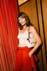 Helena Christensen at the Gigi Hadid & Caviar Kaspia Dinner held at Caviar Kaspia during New York Fashion Week on September 5, 2024 in New York, New York.