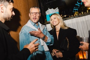 Luiz Mattos and Elizabeth Sulcer at the Gigi Hadid & Caviar Kaspia Dinner held at Caviar Kaspia during New York Fashion Week on September 5, 2024 in New York, New York.