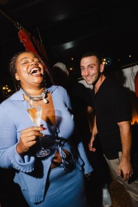 Gabriella Karefa-Johnson (L) and guest at the Gigi Hadid & Caviar Kaspia Dinner held at Caviar Kaspia during New York Fashion Week on September 5, 2024 in New York, New York.