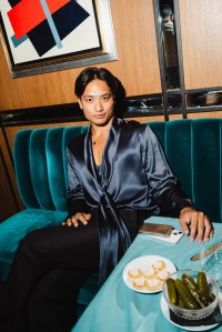 Isiah Magsino at the Gigi Hadid & Caviar Kaspia Dinner held at Caviar Kaspia during New York Fashion Week on September 5, 2024 in New York, New York.