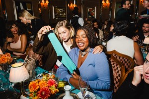Gigi Hadid and Gabriella Karefa-Johnson at the Gigi Hadid & Caviar Kaspia Dinner held at Caviar Kaspia during New York Fashion Week on September 5, 2024 in New York, New York.