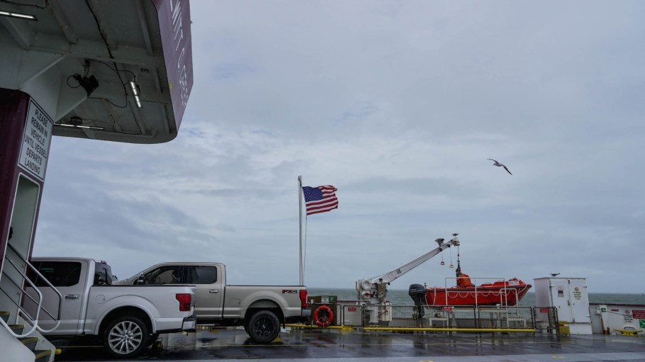 A storm rolling in ahead of Hurricane Francine is photographed from the Galveston ferry headed to Bolivar on Tuesday, Sept. 10, 2024 in Galveston.