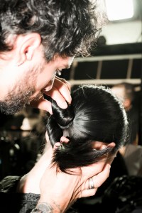 Backstage at the Iceberg spring 2025 fashion show in Milan.
