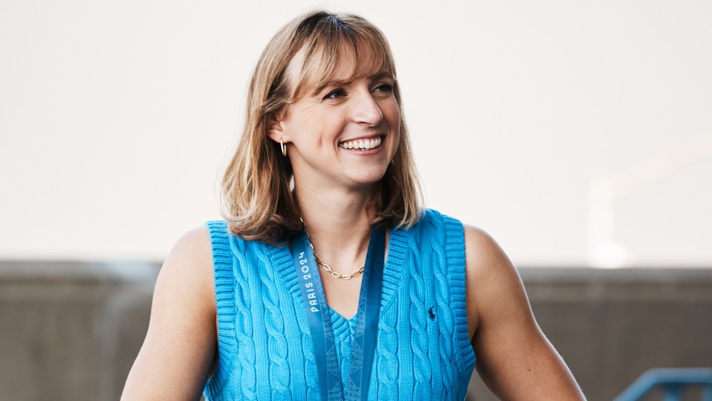 Katie Ledecky in the Ralph Lauren suite at the US Open.
