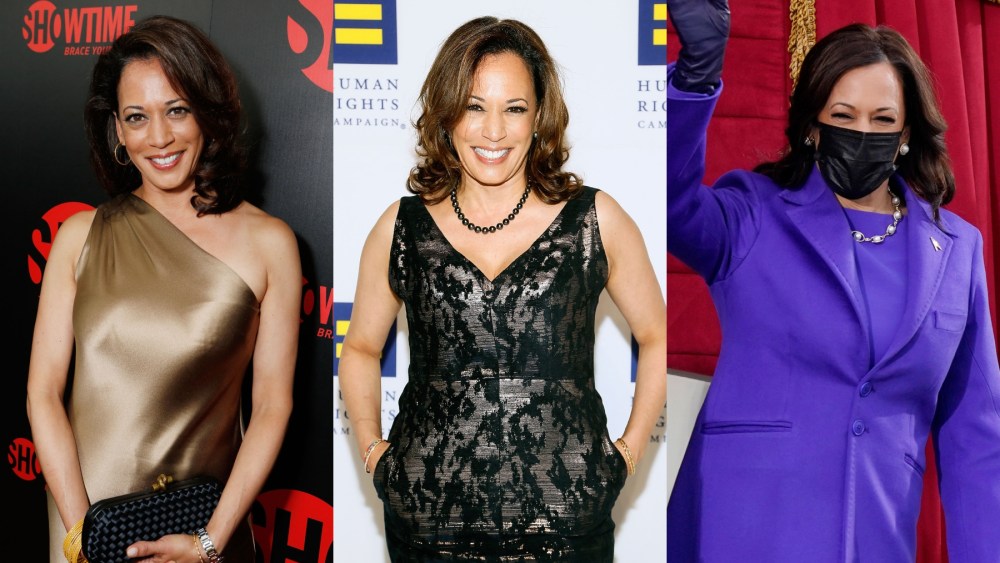 Kamala Harris in 2012, 2018 and 2021, dresses, Christopher John Rogers, J. Mendel, Ralph Lauren
