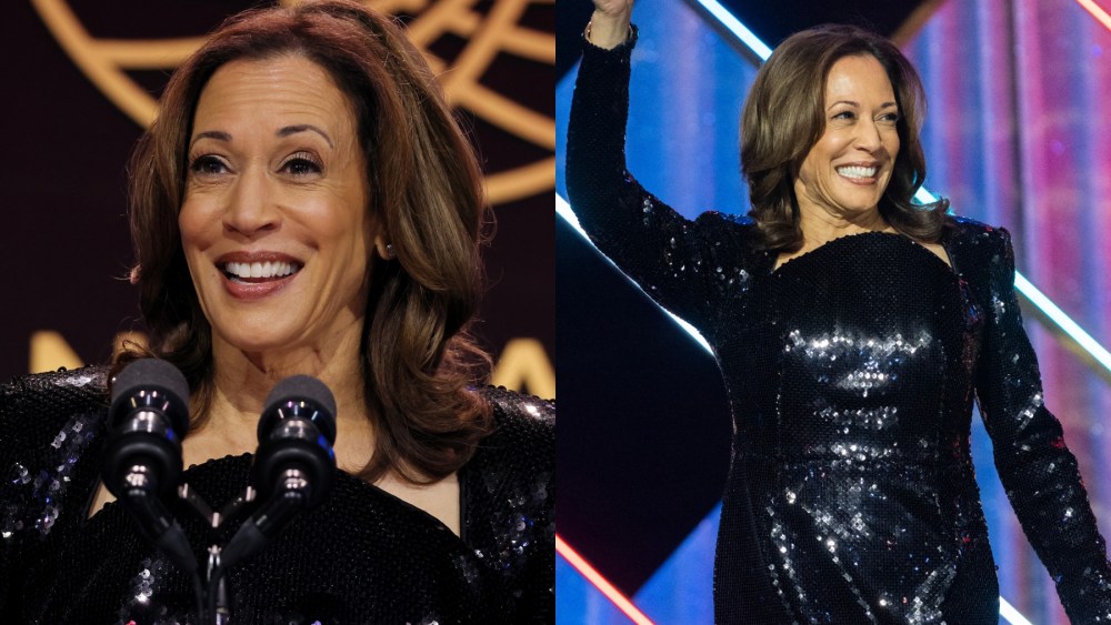 Vice President Kamala Harris during the Congressional Black Caucus Foundation's Phoenix Awards on Sept. 14 in Washington, sequined dress, LaQuan Smith