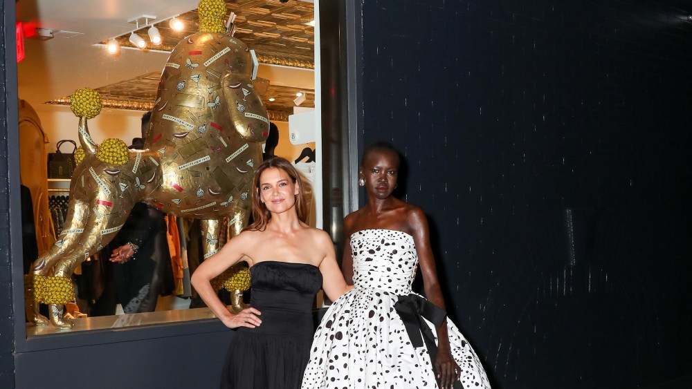 Katie Holmes Alek Wek, nyfw barneys, new york fashion week