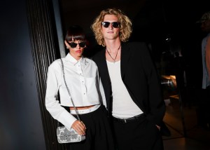 Katya Tolstova and Luca Froehlingsdorf at the LuisaViaRoma Flagship Store Opening Party during New York Ready to Wear Fashion Week on September 4, 2024 in New York, New York.