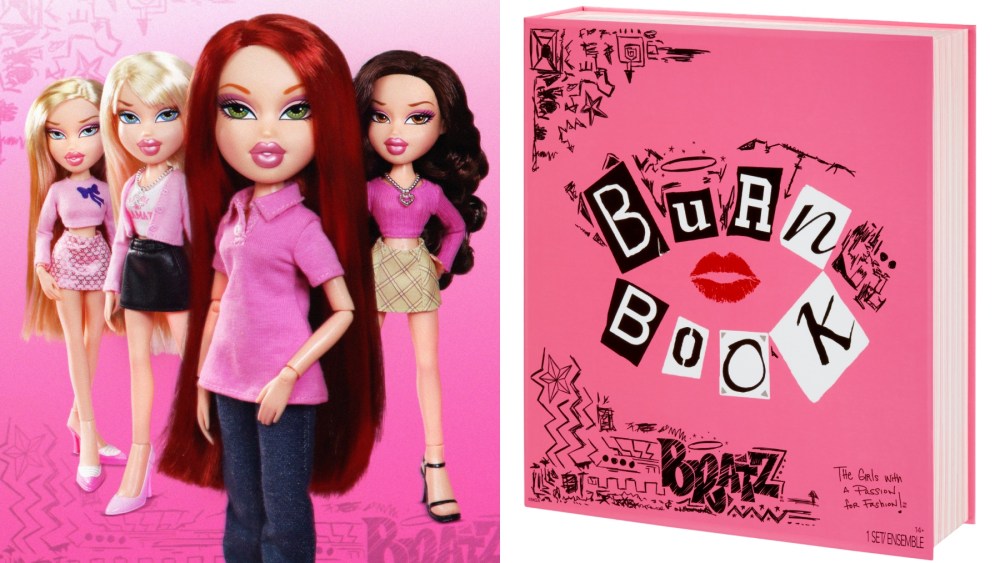 The Bratz x "Mean Girls" collection, collaboration, burn book, dolls, Cady Heron, Regina George, Rachel McAdams, Lindsay Lohan, Karen Smith, Amanda Seyfried, Gretchen Wieners, accessories, Halloween costumes