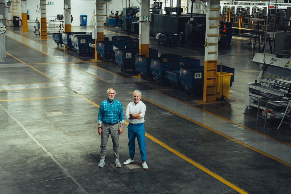 Resonance co-founders Christian Gheorghe, chief executive officer, and Lawrence Lenihan, executive chairman, in their production facility.