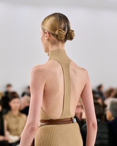 Hairstyle at the Max Mara spring 2025 fashion show in Milan.