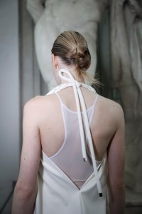 Hairstyle at the Sportmax spring 2025 fashion show in Milan.