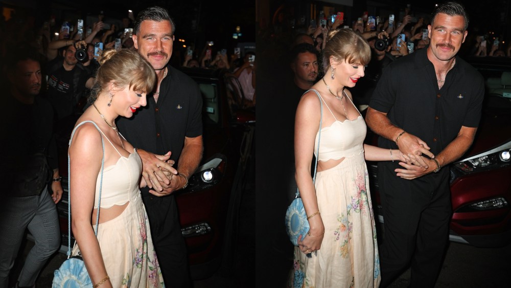 Taylor Swift and Travis Kelce are seen on Sept. 7 in New York, floral, Zimmermann, Karen Elson, wedding, coquette